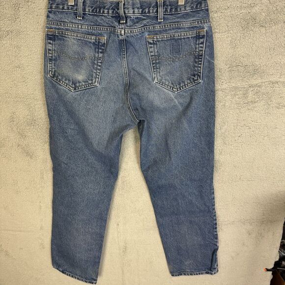 Carhartt Jeans Mens 36x30 Blue Denim Straight Leg Light Wash Work Wear B18 DST - Picture 7 of 10